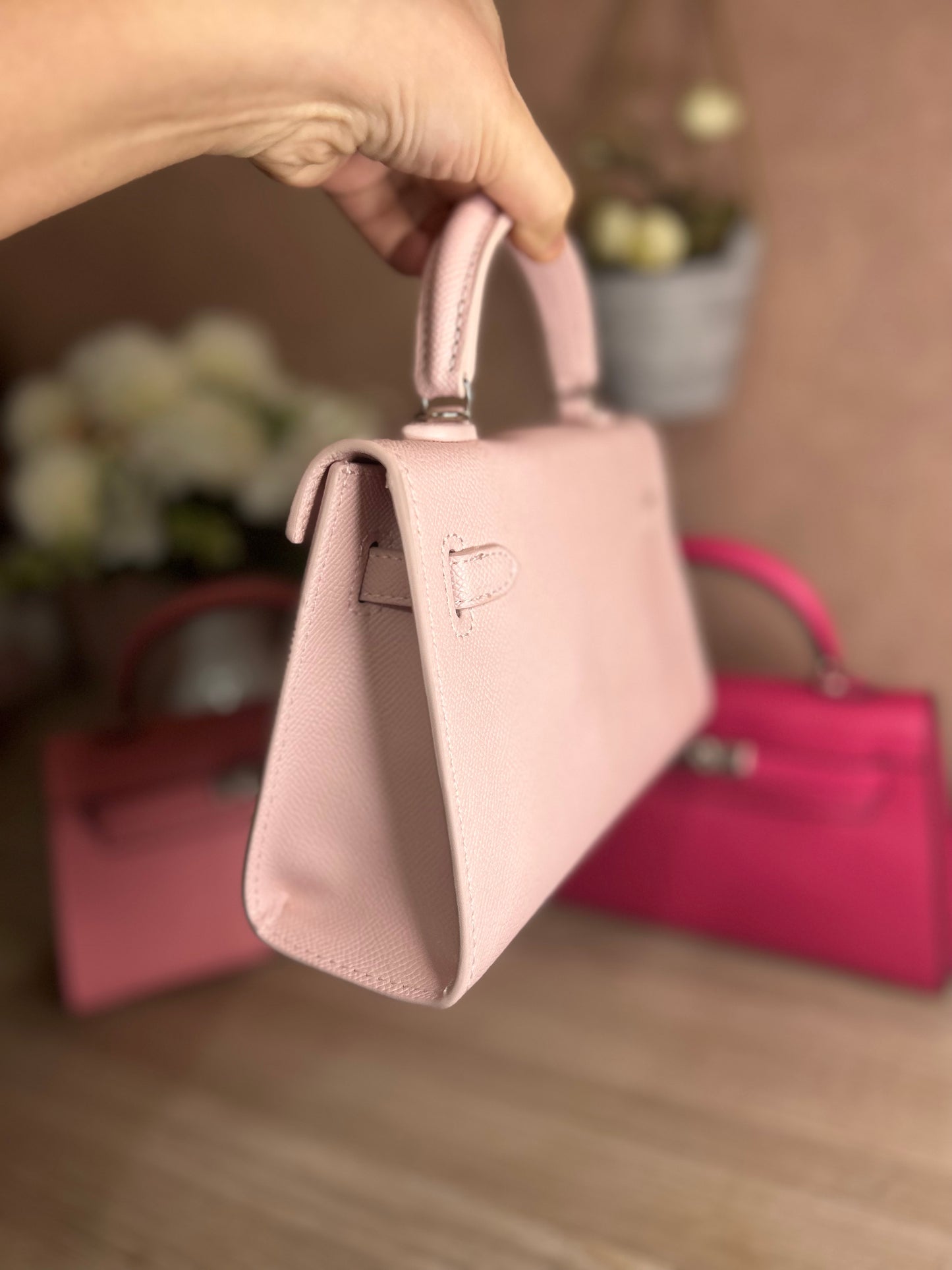 Sac charmès rose poudré